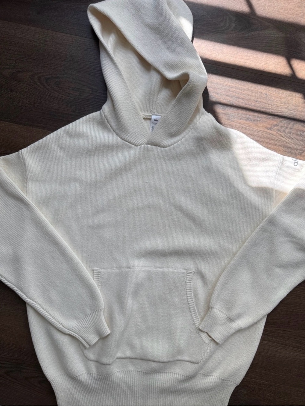 Alo knit white hoodie size XL